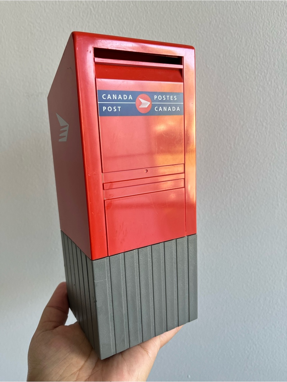 Vintage 1990s Canada Post Plastic Street Corner Mailbox Coin Bank 8" Tall
